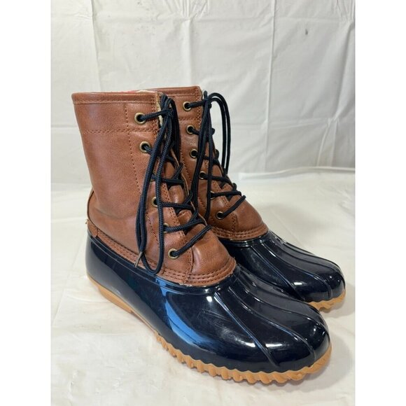 Sporto Dakota Duck Boots Winter Snow Rain Winter Brown Lace Up Size 8 - Picture 1 of 12